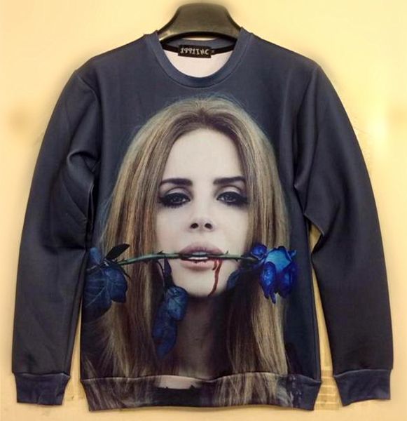 

Lana Del Ray Rose print 3D femininas/female autumn sweatshirt women character pullover star love clothes wholesales