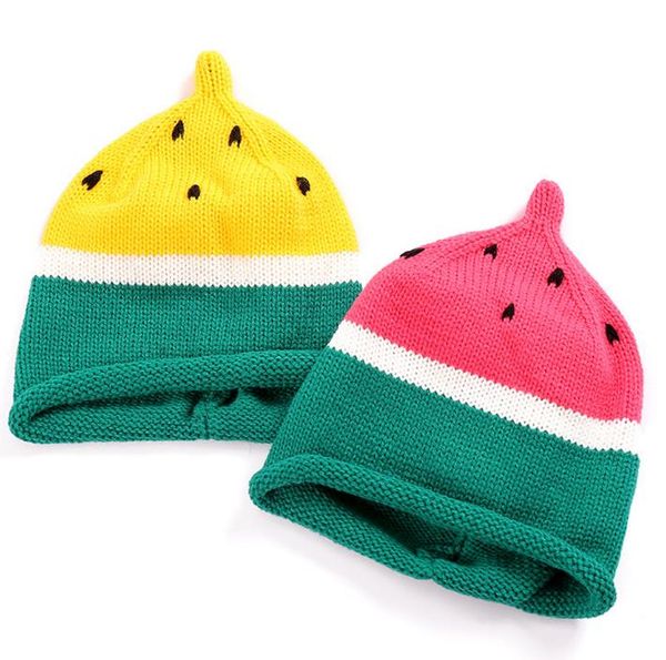 

baby toddler knitted crochet watermelon hat boy girl kids winter warm soft knit cap christmas presents 1y- 10y, Yellow