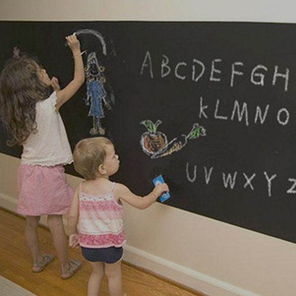 DIY Blackboard Sticker Su geçirmez vinil kara tahta duvar çıkartmaları 5 tebeşirle çıkarılabilir siyah kart etiketi