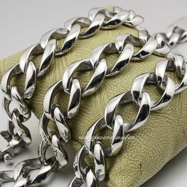 

18" ~ 36" 316l stainless steel mens biker rocker necklace 5d005n, Silver