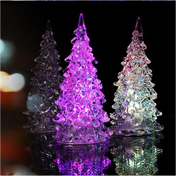 

super beautiful mini acrylic icy crystal color changing led lamp light decoration christmas tree gift led desk decor/table lamp light
