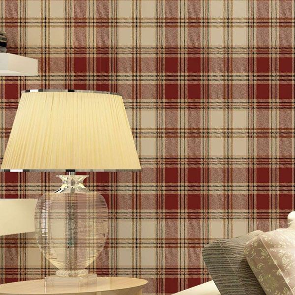 

england grid wallpaper british american pastoral scottish plaid non-woven wallpaper living room modern bedroom wallpaper