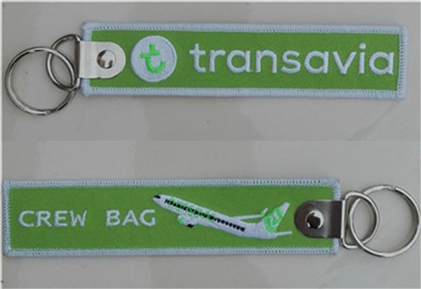 Transavia Crew Bag Piloto Da Aviação Bordado de Alta Qualidade Keychain com Logotipo Bordado Personalizado 139x31mm 100 pcs muito