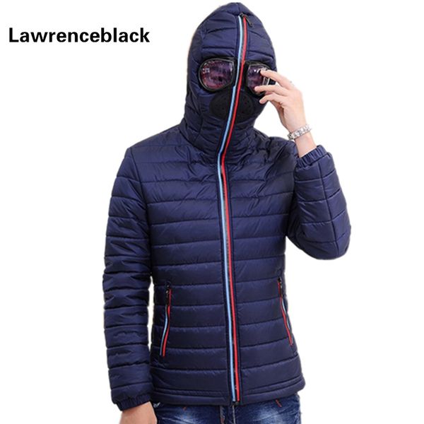 

wholesale-lawrenceblack winter jackets men parkas with glasses padded hooded coat mens warm camperas children windproof quilted jacket 839, Black