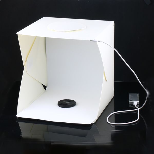 Commercio all'ingrosso portatile pieghevole Lightbox Studio fotografico Softbox LED Light Soft Box per iPhone Samsang HTC DSLR Camera Photo Background