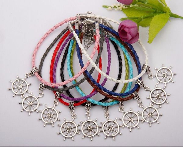 

каббала прекрасный руль подвески подвески смешанный цвет плетеный канат браслеты ювелирные изделия diy для женщин праздник подарок, Golden;silver