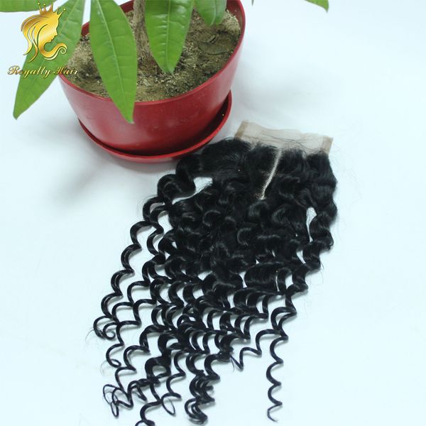 

malaysian human hair lace closure 7 a grade afro kinky curly factory price natural color 3.5x4 lace closure, Black;brown