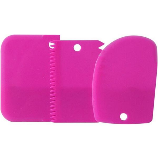 

wholesale- 3 pcs/set baking spatulas set plastic dough cake smoother cake scraper spatula set fondant scraper cake decoration tool set
