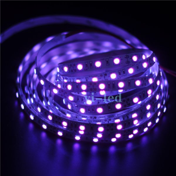

wholesale-5m smd 5050 hq uv ultra violet 300leds 60 leds/m 395-405nm double side board non waterproof led strip light dc12v