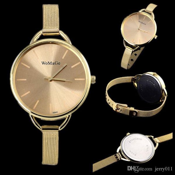 

2016 люксовый бренд часы женская мода золотые часы полный стальной кварцевые часы женщины платье часы леди час relojes relogio feminino