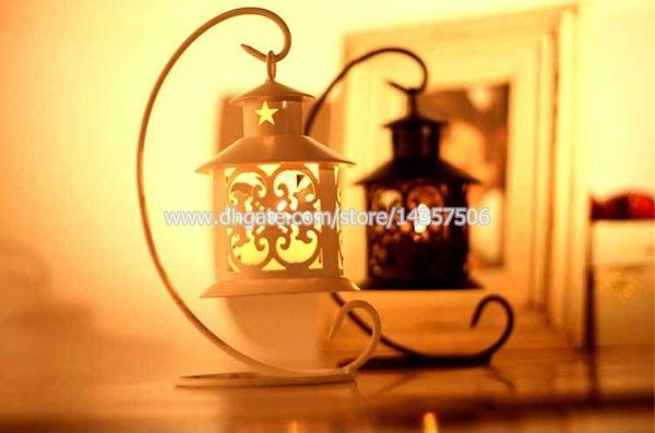 Classical Wrought Iron Moroccan Tabletop Lantern Ornate Metal