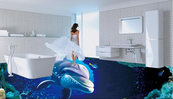 

pvc vinyl flooring bathroom 3d underwater marine world dolphin tile floor vinyl flooring bathroom