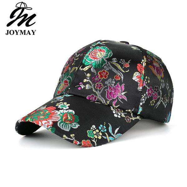 

joymay caps for women new arrival satin floral embroidery baseball cap adjustable hip hop cap brand leisure casual snapback hat b467, Blue;gray