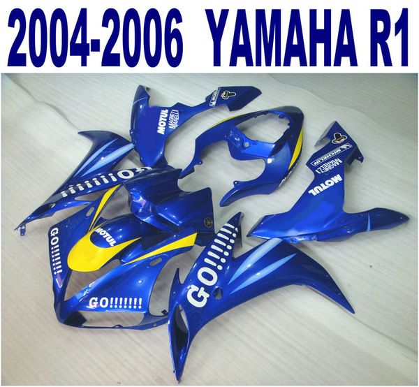 

injection molding abs full fairing kit for yamaha 2004 2005 2006 yzf r1 blue go motorcycle fairings set 04 05 06 yzf-r1 vl37