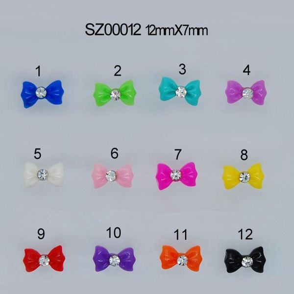 

wholesale-new arrival factory directly wholesale bow designs 12 colors to choose 3d nail art decorations resin nail decals supplies, Silver;gold