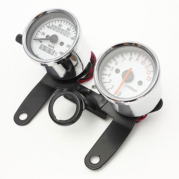 Motorrad Universal Refitting Tachometer Kilometerzähler Tachometer Messgerät mit Halter