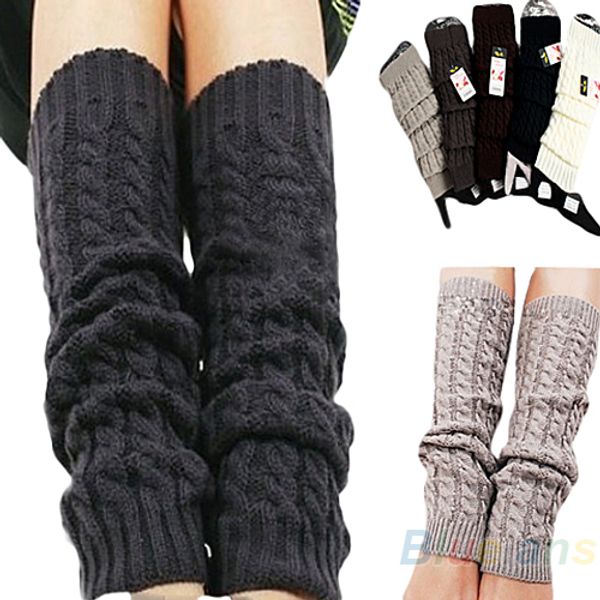 

wholesale-women's lady female fashion winter knit stripe crochet leg warmers legging, Black;white