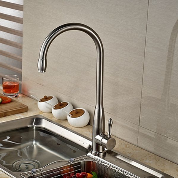 2019 Wholesale And Retail Brushed Nickel Tall Kitchen Faucet