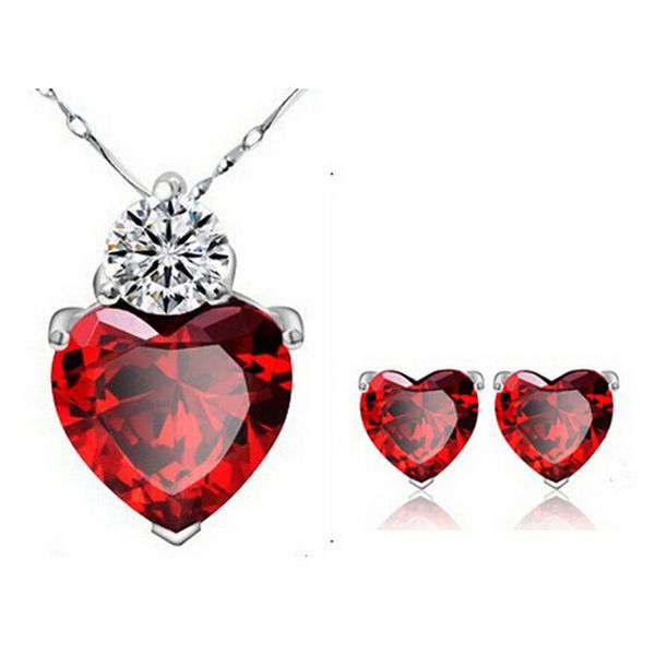 

earrings and necklace sets austrian crystal wedding jewelry sets love heart fashion jewelry sets n29e53, Silver