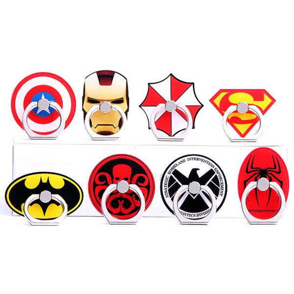 

Phone grip Metal Smartphone Finger Ring Cool Cartoon Superman Captain America Iron Man Mobile Phone Stand