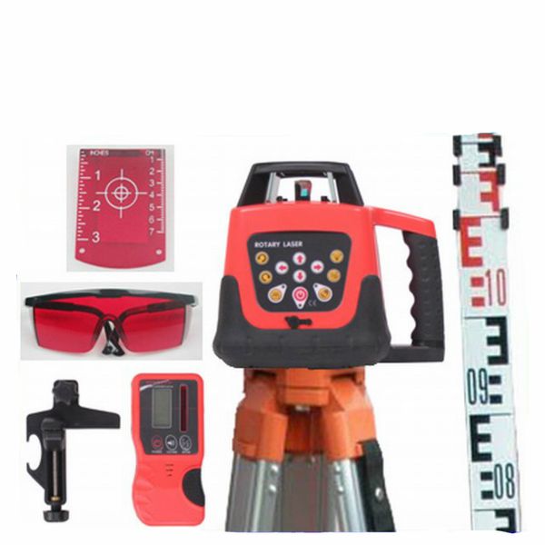 Wholesale HIGH QUALITY RED BEAM ELECTRONIC SELF-LEVELING ROTARY ROTATING LASER LEVEL 500M RANGE AUTOMATIC +TRIPOD+STAFF NEW