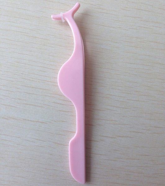 Atacado-prático Plástico Cílios Falsos Extensão Aplicador Removedor Clipe Tweezer Nipper Maquiagem Ferramenta Rosa Roxo MU-15216