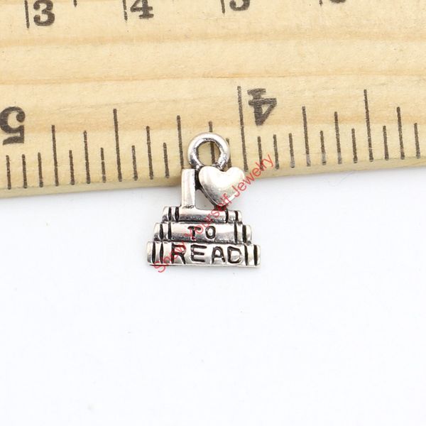 

tibetan silver plated i love to read charms pendants for bracelets necklace jewelry making diy handmade craft 14x12mm jewelry making diy, Bronze;silver