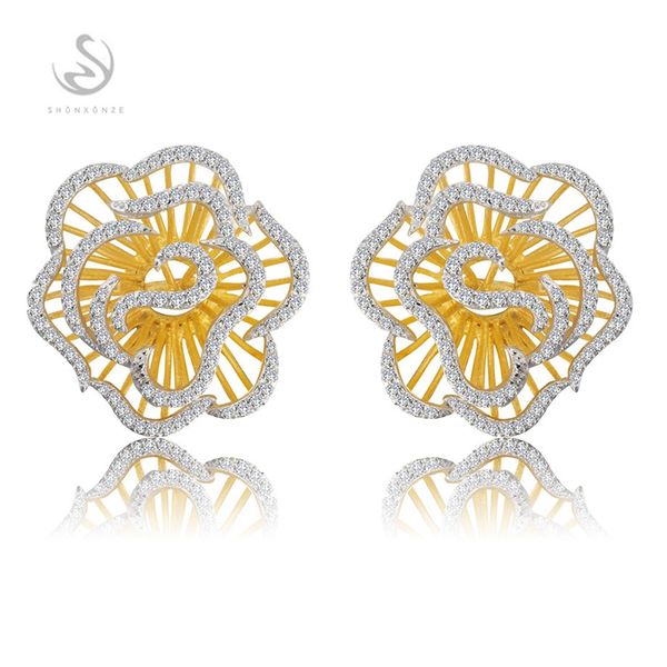

promotion noble generous sellers s-3793 brand new white cubic zirconia shinning rose gold plated 925 sterling silver fashion earrings