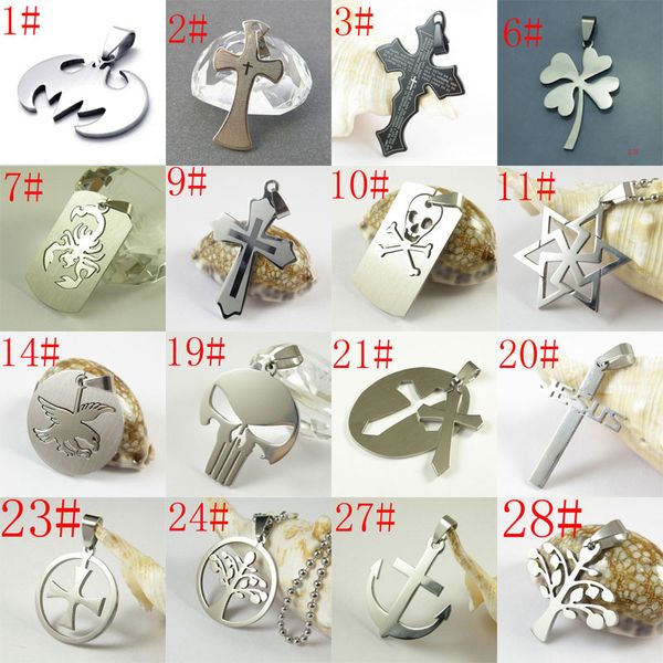 

38 styles fashion diy jewelry accessories cross owl tree of life jesus bracelet stainless steel charm necklace pendant, Bronze;silver