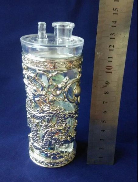 Spedizione gratuita all'ingrosso ----- 2015 nuovo narghilè acrilico Panlong cilindrico, dimensioni 14 * 5 cm, accessori (vaso, camminata sulla tavola, paglia)