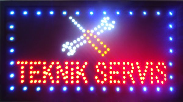 Spanische Wörter kundengebundenes LED TEKNIK SERVIS unterzeichnet Neonlicht halb-im Freien Größe 48cm * 25cm freies Verschiffen