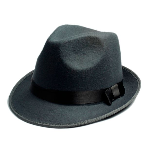 

wholesale-women's men's fedora crushable genuine felt bush sun hat trilby gorra toca sombrero with band, Blue;gray