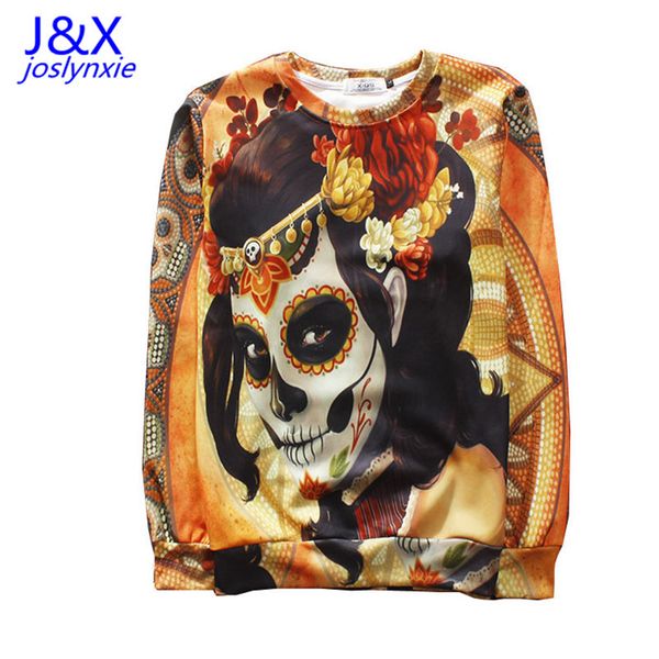 

wholesale-new dia de los muertos skulls sweatshirt men flowers skull 3d thin hoodie pullovers clothing funny party sweatshirts, Black