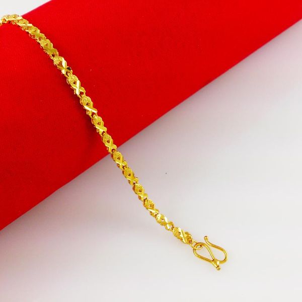 

fast fine 24k gold heart-shaped bracelet , women's bracelets 3cm * 18cm, Black
