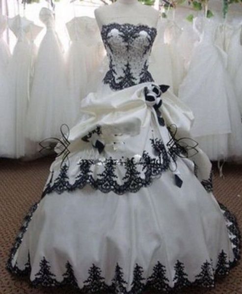 

Белый и черный кружева свадебные платья без бретелек без рукавов бусины Кристалл