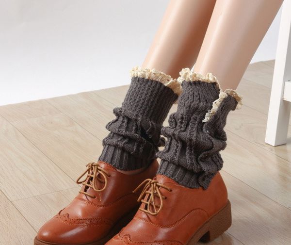 

2016 button down Lace Boot Cuffs knit boot topper lace trim faux legwarmers - lace cuff - shark tank leg warmers 4 colors 12 pairs/lot#3993