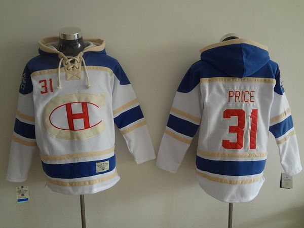 

montreal canadiens old time hockey jerseys 31 carey price red creamhoodie pullover sweatshirts winter jacket, Black;red