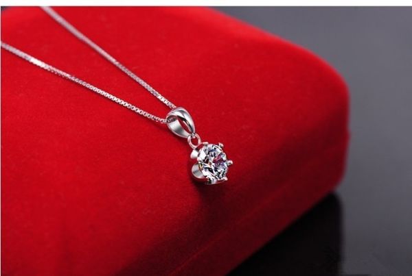 

925silver 1.5 ct роскошь европа качество тонкого серебра 14 k белое золото покрытием синтетический алмазный кулон для женщин подлинной ювели, Silver