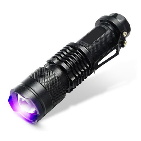 

хорошая цена УФ фонарик мини CREE светодиодный фонарик 395nm blacklight длина волны фиолет