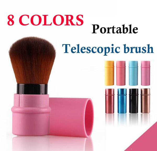 

Whole ale 8 color portable tele copic make up bru he powder blu h bru h uper oft beauty makeup bru he et