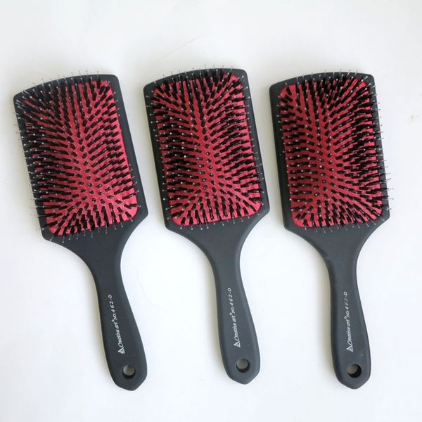 

hair brush comb plastic handle with rubberized coated boar bristle hair brush hair extensions tools selling, Silver