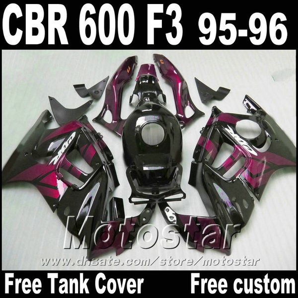 

customize body kits for honda cbr600 f3 fairings 1995 1996 red black plastic fairing kit cbr 600 95 96 zb66