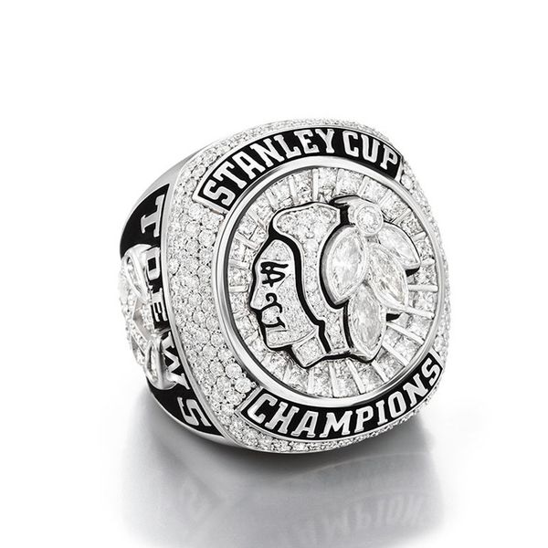 

fashion design men jewelry rhodium plated 2013 stanley cup championship rings chicago blackhawks hockey world champions ring159e, Silver