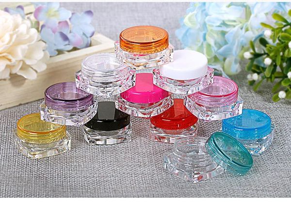 

3g 5g cosmetic empty jar pot eyeshadow makeup face cream lip balm container bottle with tracking