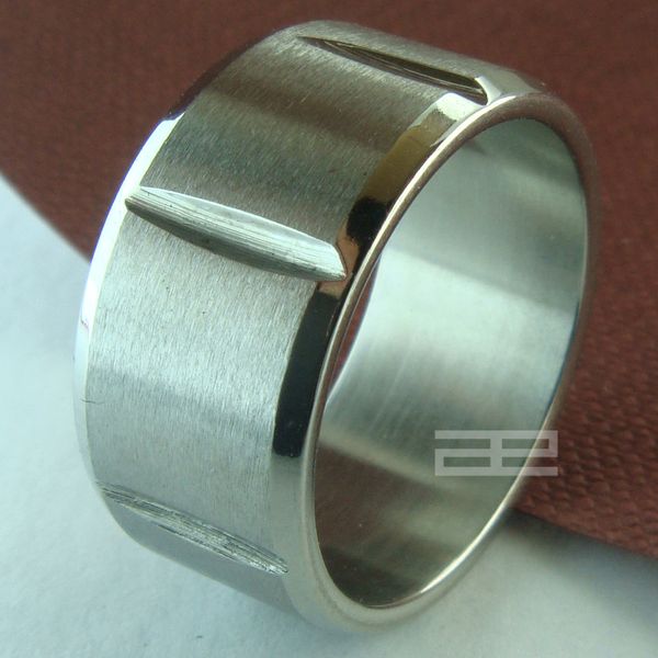 

вольфрам тон нержавеющей стали 10 мм ширина мужчин женщин прохладно кольцо r91 sz 9-10, Silver