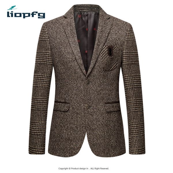 

wholesale- 2017 spring and autumn korean woolen suit boutique men'business casual suit jacket young men fashion woolen suit mk795, Tan;black