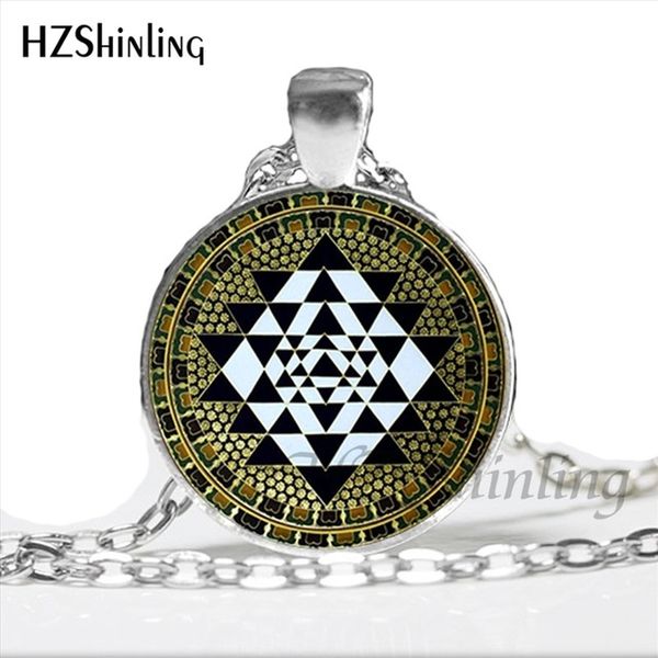 

ns-00806 chakra spiritual buddhist sri yantra pendant necklace sacred geometry sri yantra jewelry meditation necklace hz1, Silver