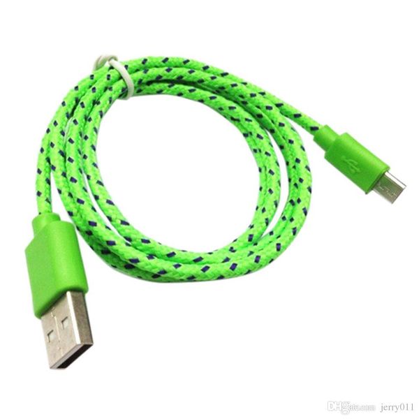 

1 м Micro USB кабель ткань Плетеный кабель синхронизации данных USB Источник питания дл