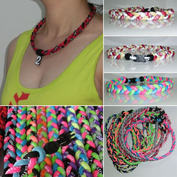 

titanium germanium necklaces 3 ropes tornado necklace triple necklace braided tornado necklace, Silver