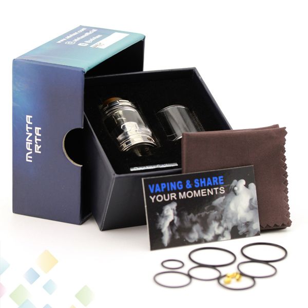 

100% Original ADVKEN Manta RTA 24MM Tank 3.5ML 5ML Dual Coil Design Top Refill Atomizer Fit 510 Mods E Cig DHL Free